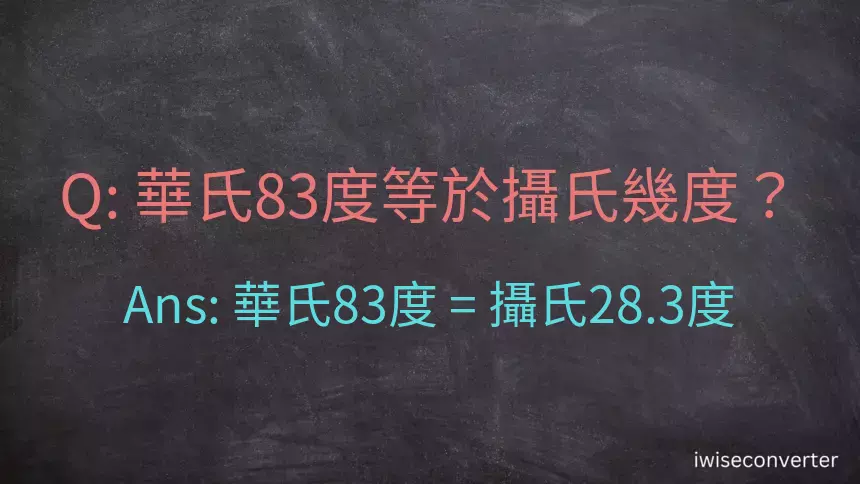 華氏83度等於攝氏幾度？